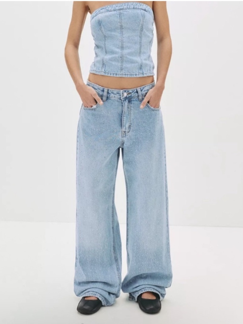 Pull&Bear Wide Leg Baggy Jeans Size 2